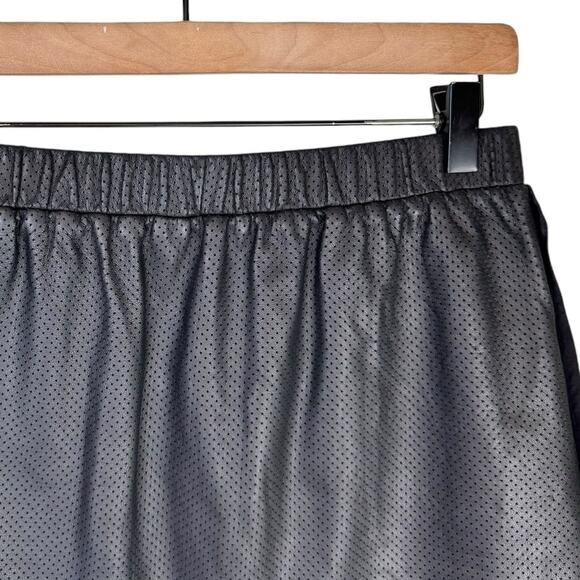 Thakoon Addition Black Lambskin Leather Perforated Silk Lined Mini Skirt - Picture 5 of 9